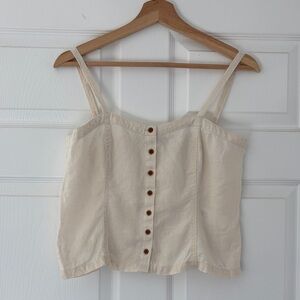 Everlane 100% linen Cream Button-Up Top